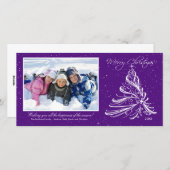 ツリーエレガントファミリークリスマスフォトカード シーズンカード (正面/裏面)