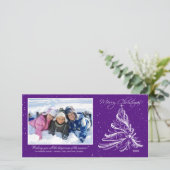 ツリーエレガントファミリークリスマスフォトカード シーズンカード (スタンド正面)