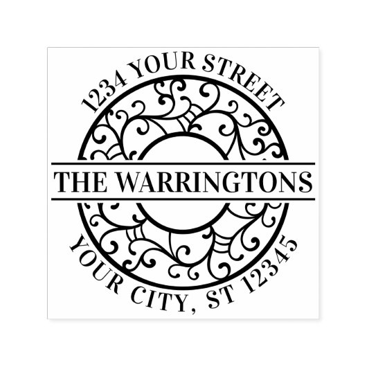 ツリーエレガントブランチのフィレースのようリグリー名アドレス セルフインキングスタンプ (デザイン)