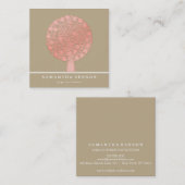 ツリーエレガントヨガインストラクターウェルネスライフコーチS スクエア名刺 (正面/裏面)