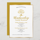 ツリーエレガント: 2日間のファミリ懇親会招待状 招待状 (正面/裏面)