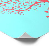 ツリーオブエレガントライフレトロピンクパステル ポスター (角)