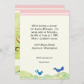 ツリーオブライフお洒落ガールベビーシャワー招待状 招待状 (正面/裏面)