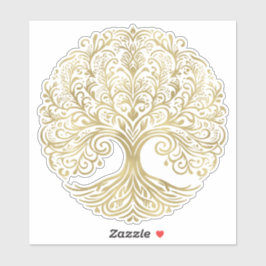 ツリーオブライフクリーム&金ゴールドケルト結婚ト シール