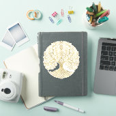 ツリーオブライフクリーム&金ゴールドケルト結婚ト シール (iPadカバー)