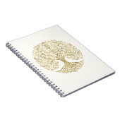 ツリーオブライフクリーム&金ゴールドケルト結婚ト ノートブック (右側)