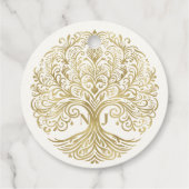 ツリーオブライフクリーム&金ゴールドケルト結婚ト フェイバータグ (裏面)