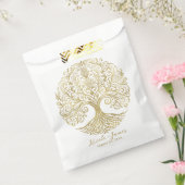 ツリーオブライフクリーム&金ゴールドケルト結婚ト フェイバーバッグ (封をした状態)