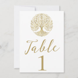 ツリーオブライフクリーム&金ゴールドケルト結婚ルーツ 招待状