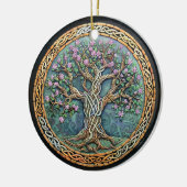 ツリーオブライフケルト結び目模様 セラミックオーナメント (左)