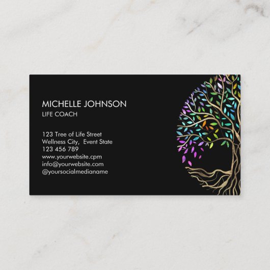 ツリーオブライフコーチイベントプランナー化粧品 名刺 (裏面)