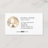 ツリーオブライフコーチセラピスト心理学者美しい 名刺 (裏面)