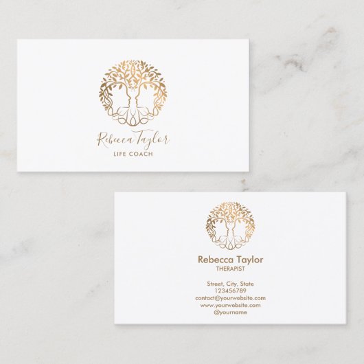 ツリーオブライフコーチセラピスト精神科医ビジネス 名刺 (正面/裏面)
