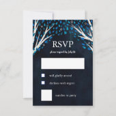 ツリーオブライフスターズウォーターカラーこうもりバー(ユダヤ教の)バル・ミツバー 出欠カード (正面)