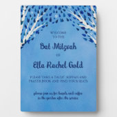 ツリーオブライフスターズカスタムこうもりバー(ユダヤ教の)バル・ミツバーサイン フォトプラーク (正面)