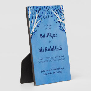 ツリーオブライフスターズカスタムこうもりバー（ユダヤ教の）バル・ミツバーサイン フォトプラーク