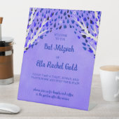 ツリーオブライフスターズカスタムこうもりバー(ユダヤ教の)バル・ミツバーサイン 台座サイン (インサイチュ)