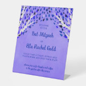 ツリーオブライフスターズカスタムこうもりバー(ユダヤ教の)バル・ミツバーサイン 台座サイン (正面)