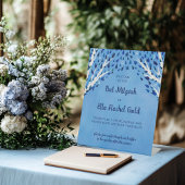 ツリーオブライフスターズカスタムこうもりバー（ユダヤ教の）バル・ミツバーサイン 台座サイン