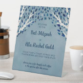 ツリーオブライフスターズカスタムこうもりバー（ユダヤ教の）バル・ミツバーサイン 台座サイン (インサイチュ)