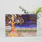 ツリーオブライフドーブベビー命名招待状 招待状 (スタンド正面)