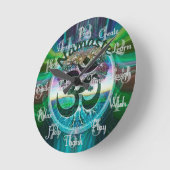 ツリーオブライフナマステ ラウンド壁時計 (傾斜)