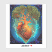 ツリーオブライフハート超リアル自然アート シール (シート)