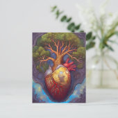 ツリーオブライフハート超リアル自然アート ポストカード (スタンド正面)