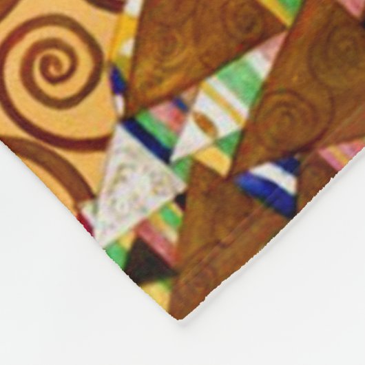 ツリーオブライフバイグスタフクリムトファインアート フリースブランケット (角)