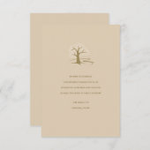 ツリーオブライフバフ悔やみや弔慰サンキューカード 招待状 (正面/裏面)