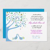 ツリーオブライフバーズスターズバルミツワー招待状 招待状 (正面/裏面)