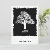 ツリーオブライフバー(ユダヤ教の)バル・ミツバー招待状ブラック 招待状 (スタンド正面)