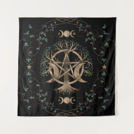 ツリーオブライフペンタグラムムーンオーナメント タペストリー