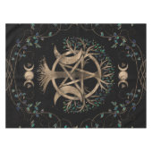 ツリーオブライフペンタグラムムーンオーナメント テーブルクロス (正面(横))