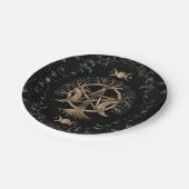 ツリーオブライフペンタグラムムーンオーナメント ペーパープレート (アングル)