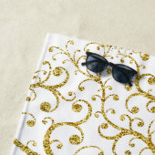 ツリーオブライフモノグラム金ゴールドラグジュアリーモダン ビーチタオル (インサイチュ)