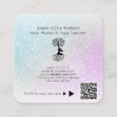 *~*ツリーオブライフヨガパステルグリッターマンウーマン スクエア名刺 (裏面)