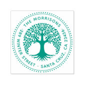 ツリーオブライフラウンドファミリー名&差出人住所Se セルフインキングスタンプ (デザイン)