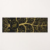 ツリーオブライフラグジュアリーモノグラム金ゴールドブラック ヨガマット (正面(横))