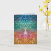ツリーオブライフレインボーハート カード (黄色い花)