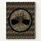 ツリーオブライフヴィンテージルックファミリーレコード3リングや輪Bi ノートブック (裏面)