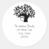 ツリーオブライフ差出人住所封筒用シール ラウンドシール (正面)