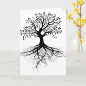 ツリーオブライフ悔やみや弔慰 カード (黄色い花)