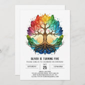 ツリーオブライフ誕生日 招待状 (正面/裏面)