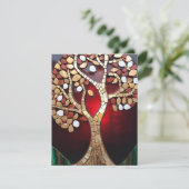 ツリーオブライフ赤金ゴールドグローフラットホリデーカード シーズンカード (スタンド正面)