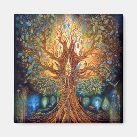 ツリーオブライフ超リアル自然アート マグネット (正面)