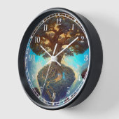 ツリーオブライフ超リアル自然アート 壁時計 (傾斜)