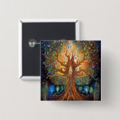ツリーオブライフ超リアル自然アート 缶バッジ (正面&裏面)