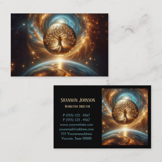 ツリーオブライフ銀河系ゴールデン 名刺 (正面/裏面)