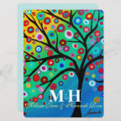 ツリーオブライフBノート(ユダヤ教の)バル・ミツバー招待状 招待状 (正面/裏面)